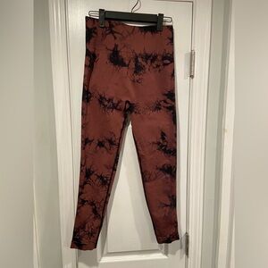 Black Brown Tie Dye Size L High Waist Body Sculpting Butt Lift Gym Leggings